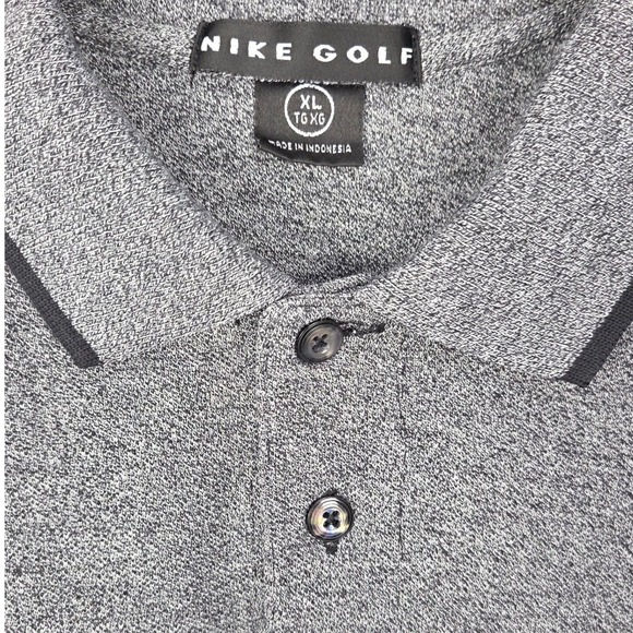 Nike Golf Polo Mens XL Black Heather Gray Shirt Short Sleeve Casual Athletic - Picture 5 of 9